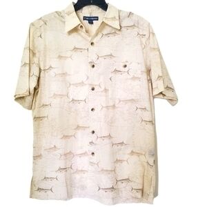 West Marine Men's Casual‎ Marlin Swordfish Cotton Short Sleeve Shirt with Pocket